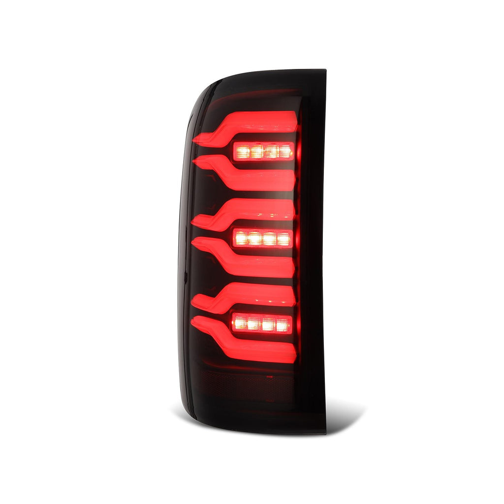 AlphaRex 14-18 GMC Sierra 1500/2500HD/3500HD LUXX-Series LED Tail Lights Black Smoke