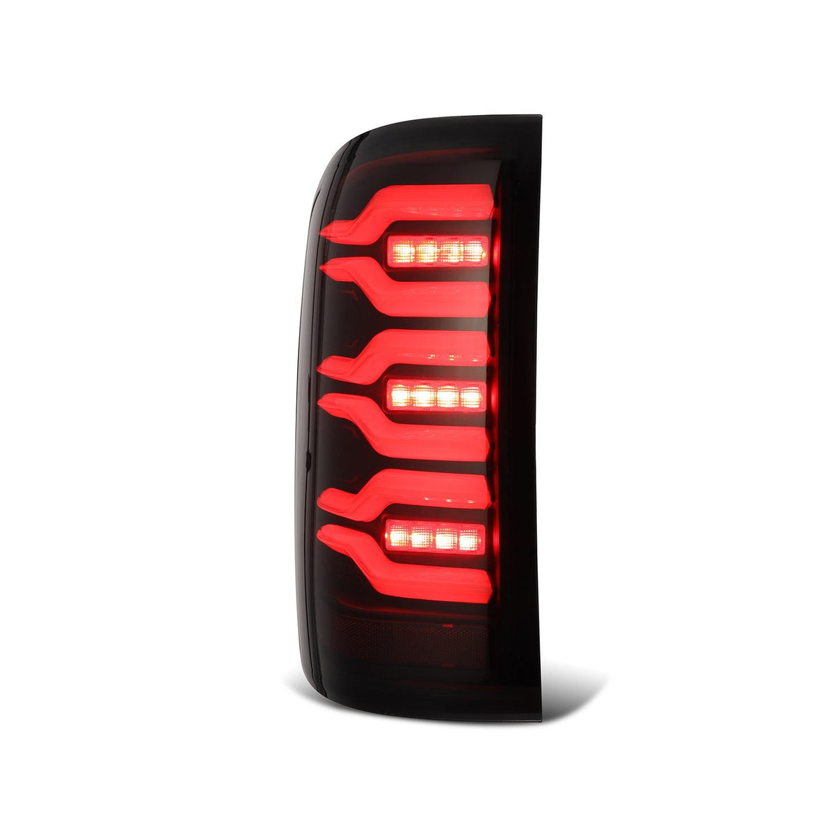 AlphaRex 14-18 GMC Sierra 1500/2500HD/3500HD LUXX-Series LED Tail Lights Black Smoke