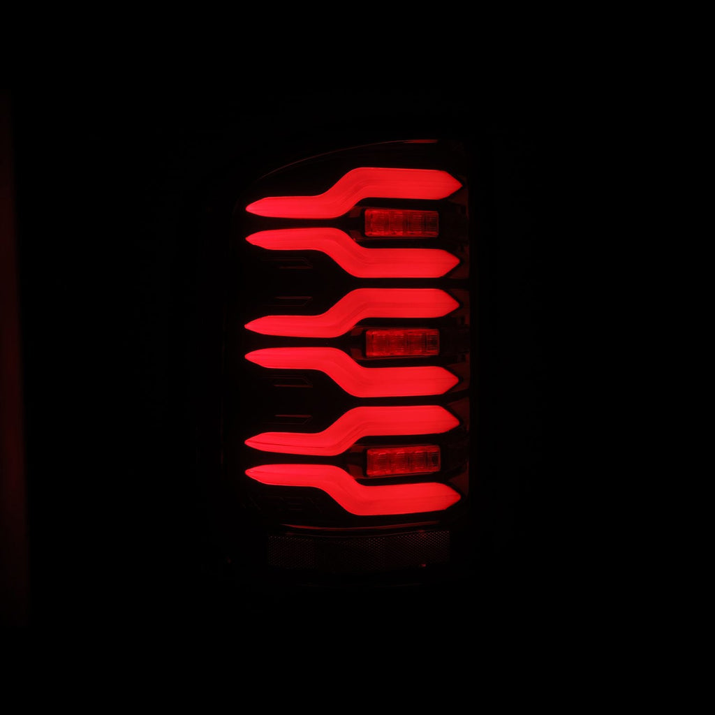 AlphaRex 14-18 GMC Sierra 1500/2500HD/3500HD LUXX-Series LED Tail Lights Black-Red