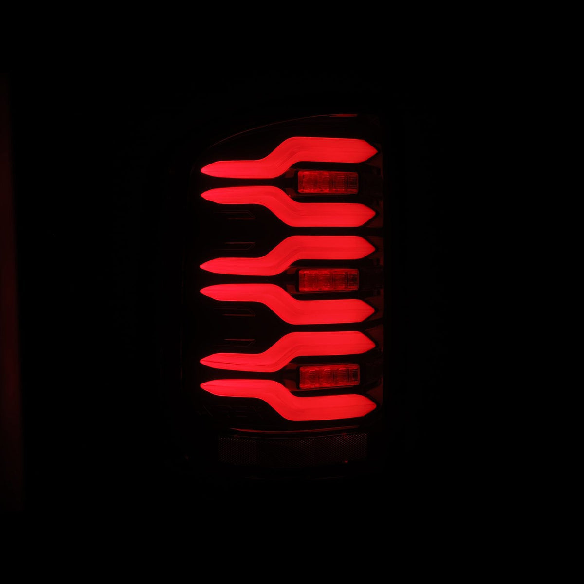 AlphaRex 14-18 GMC Sierra 1500/2500HD/3500HD LUXX-Series LED Tail Lights Black-Red