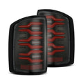 AlphaRex 14-18 GMC Sierra 1500/2500HD/3500HD LUXX-Series LED Tail Lights Black-Red