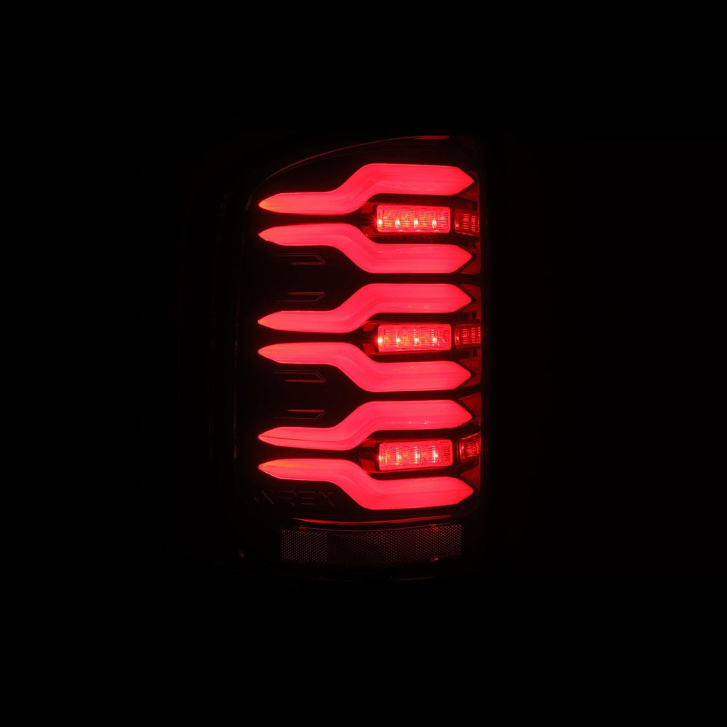 AlphaRex 14-18 GMC Sierra 1500/2500HD/3500HD LUXX-Series LED Tail Lights Black-Red