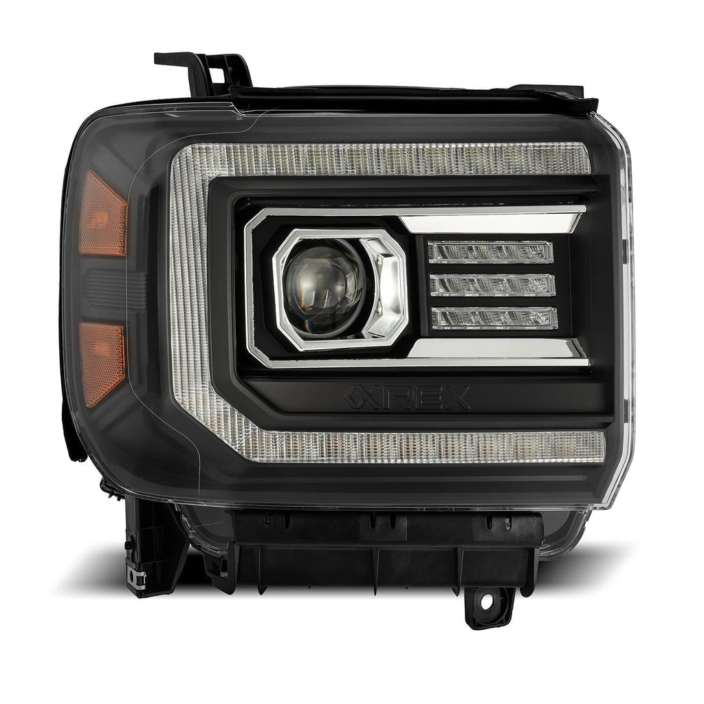 AlphaRex 14-18 GMC Sierra LUXX-Series LED Projector Headlights Black