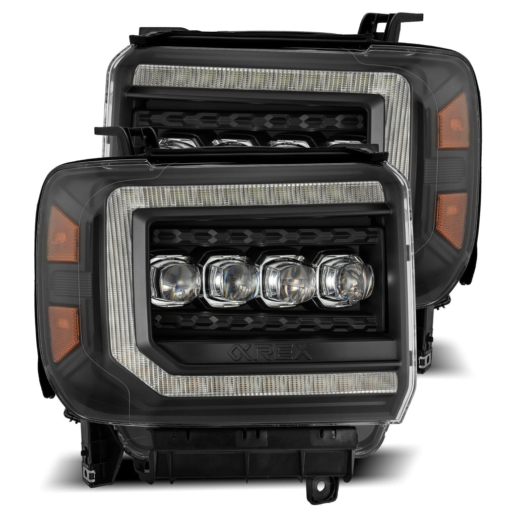 AlphaRex 14-18 GMC Sierra NOVA-Series LED Projector Headlights Black