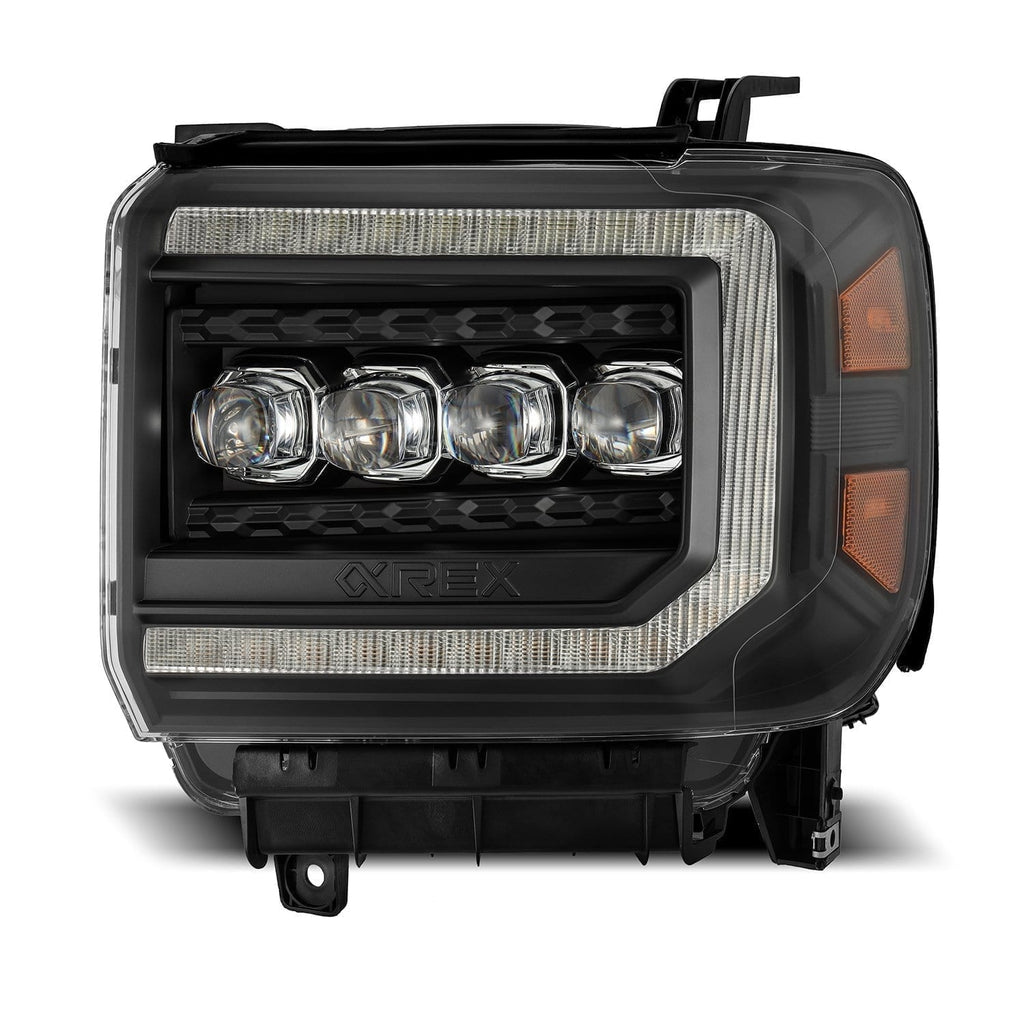 AlphaRex 14-18 GMC Sierra NOVA-Series LED Projector Headlights Black