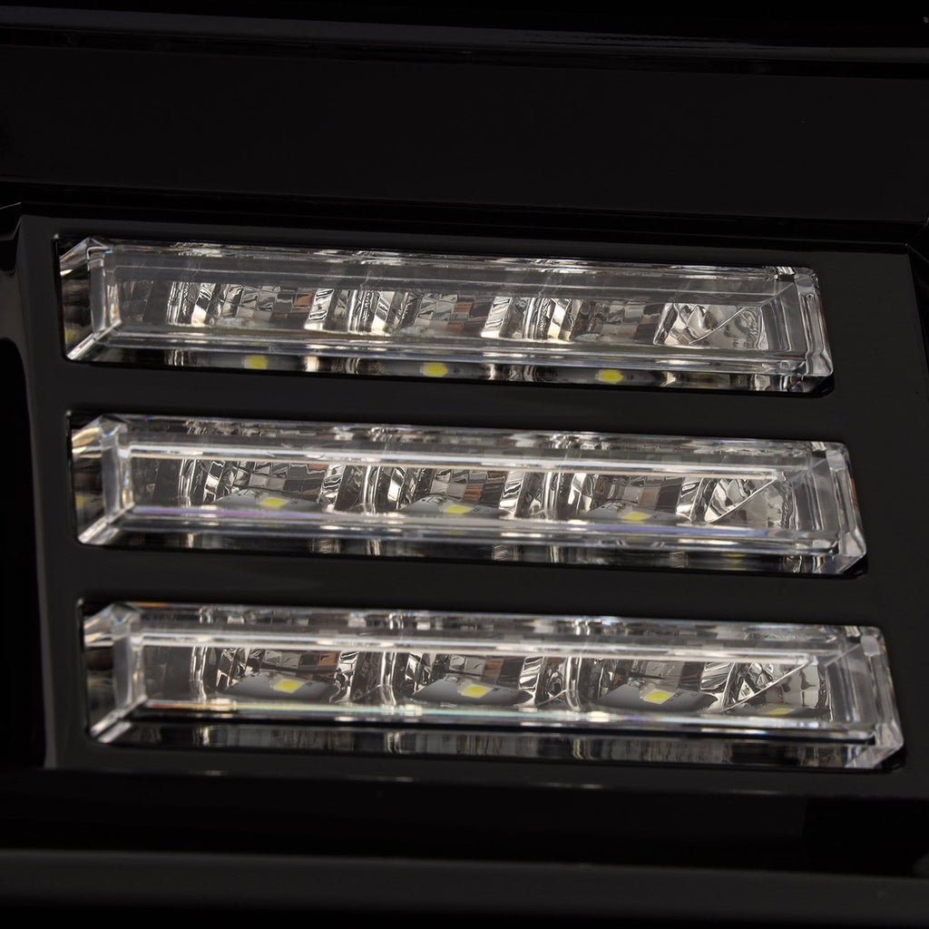 AlphaRex 14-18 GMC Sierra PRO-Series Halogen Projector Headlights Alpha-Black