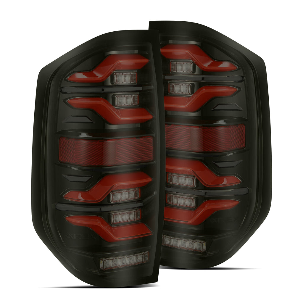 AlphaRex 14-21 Toyota Tundra LUXX-Series LED Tail Lights Black-Red