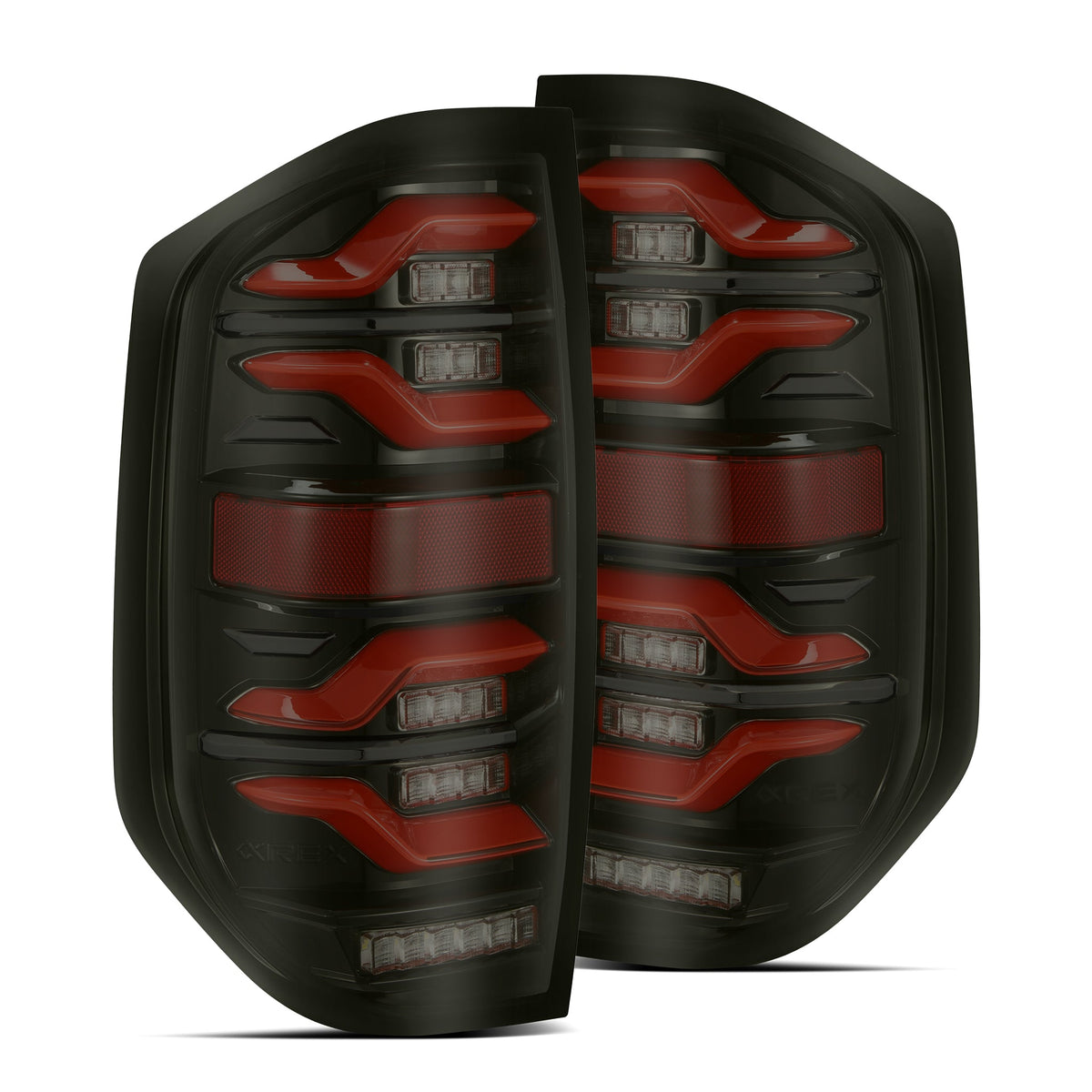 AlphaRex 14-21 Toyota Tundra LUXX-Series LED Tail Lights Black-Red