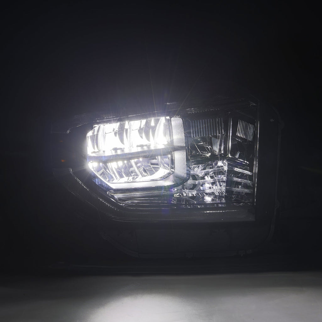 AlphaRex 14-21 Toyota Tundra MK II LUXX-Series LED Crystal Headlights Alpha-Black