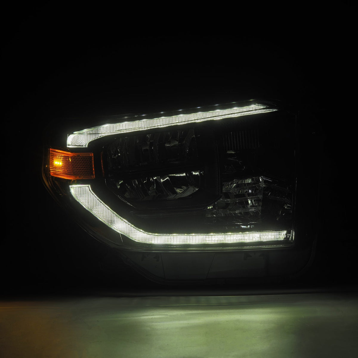 AlphaRex 14-21 Toyota Tundra MK II LUXX-Series LED Crystal Headlights Alpha-Black