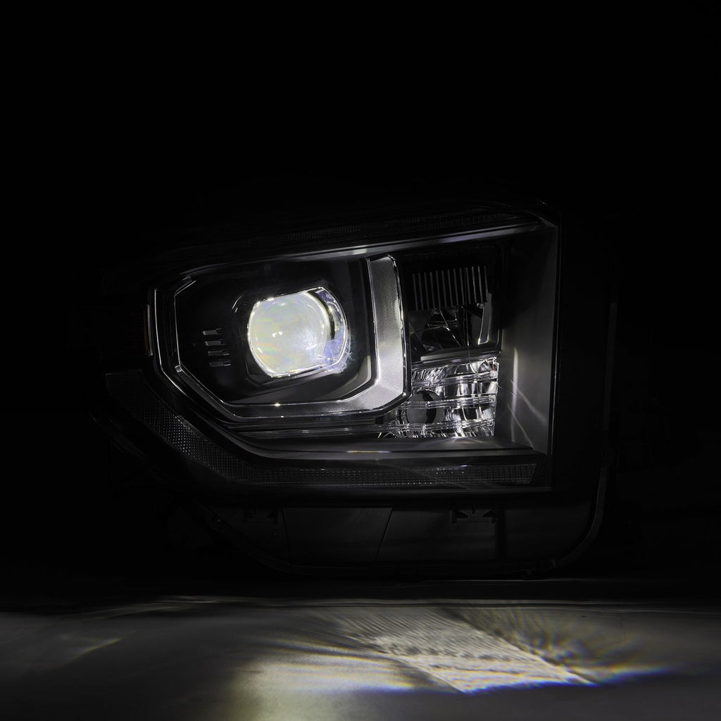 AlphaRex 14-21 Toyota Tundra MK II LUXX-Series LED Projector Headlights Black