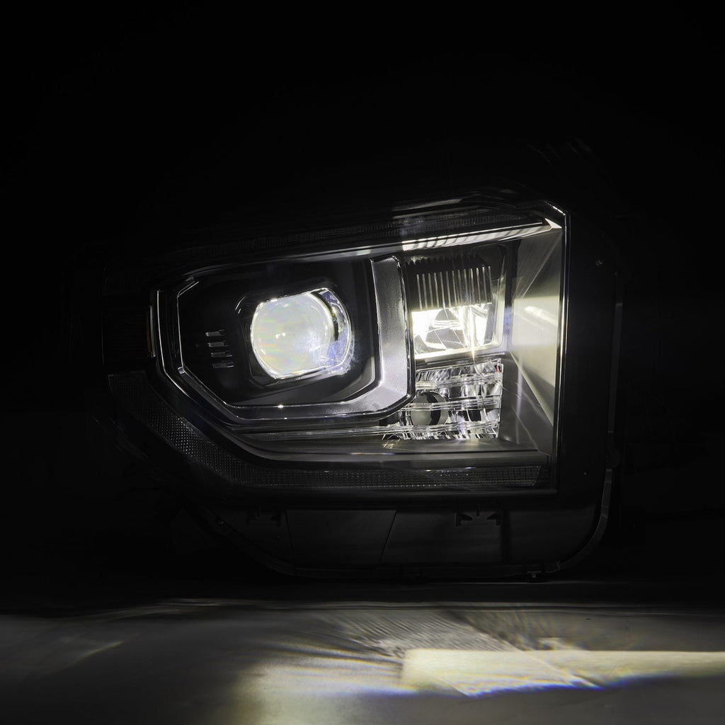 AlphaRex 14-21 Toyota Tundra MK II LUXX-Series LED Projector Headlights Black