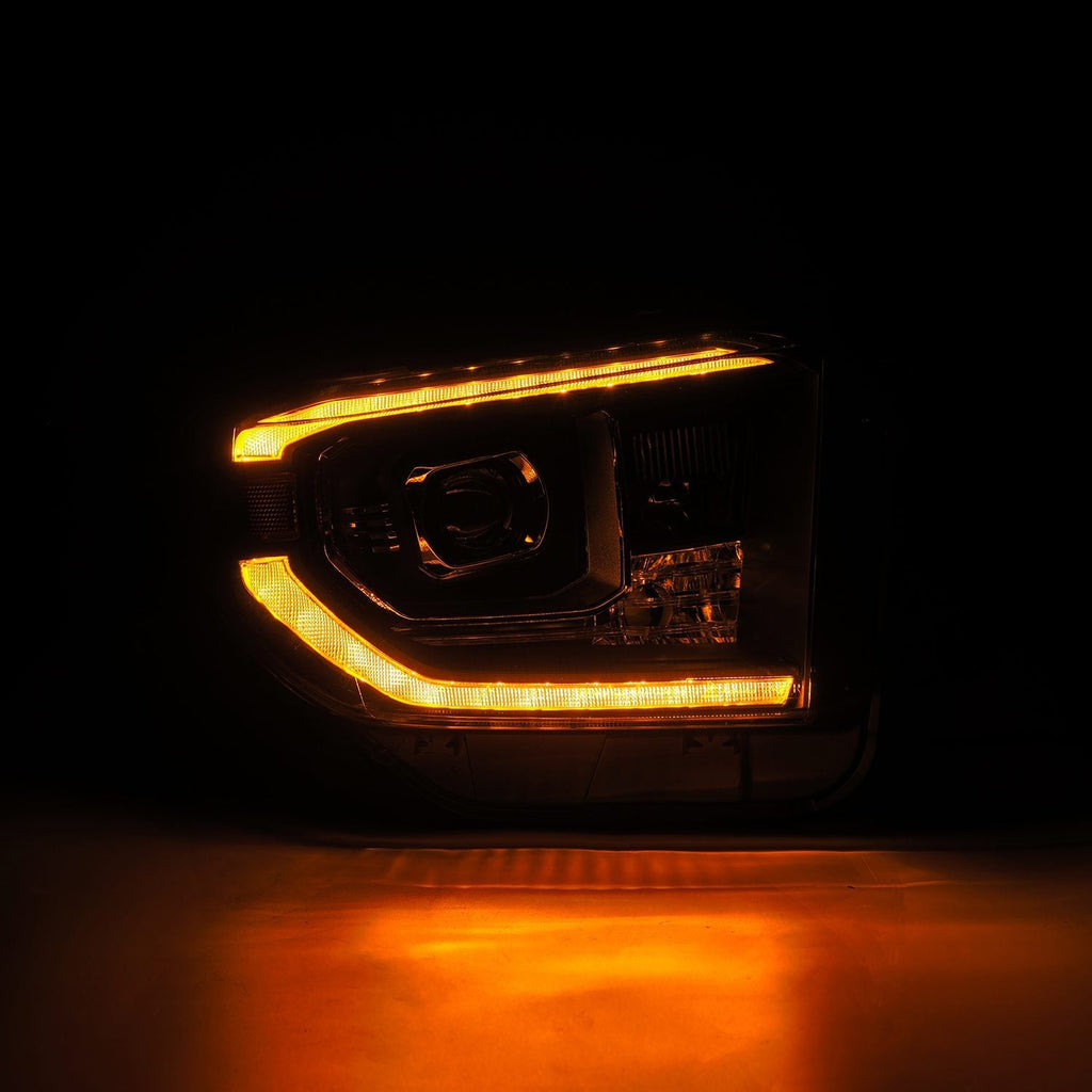 AlphaRex 14-21 Toyota Tundra MK II LUXX-Series LED Projector Headlights Black