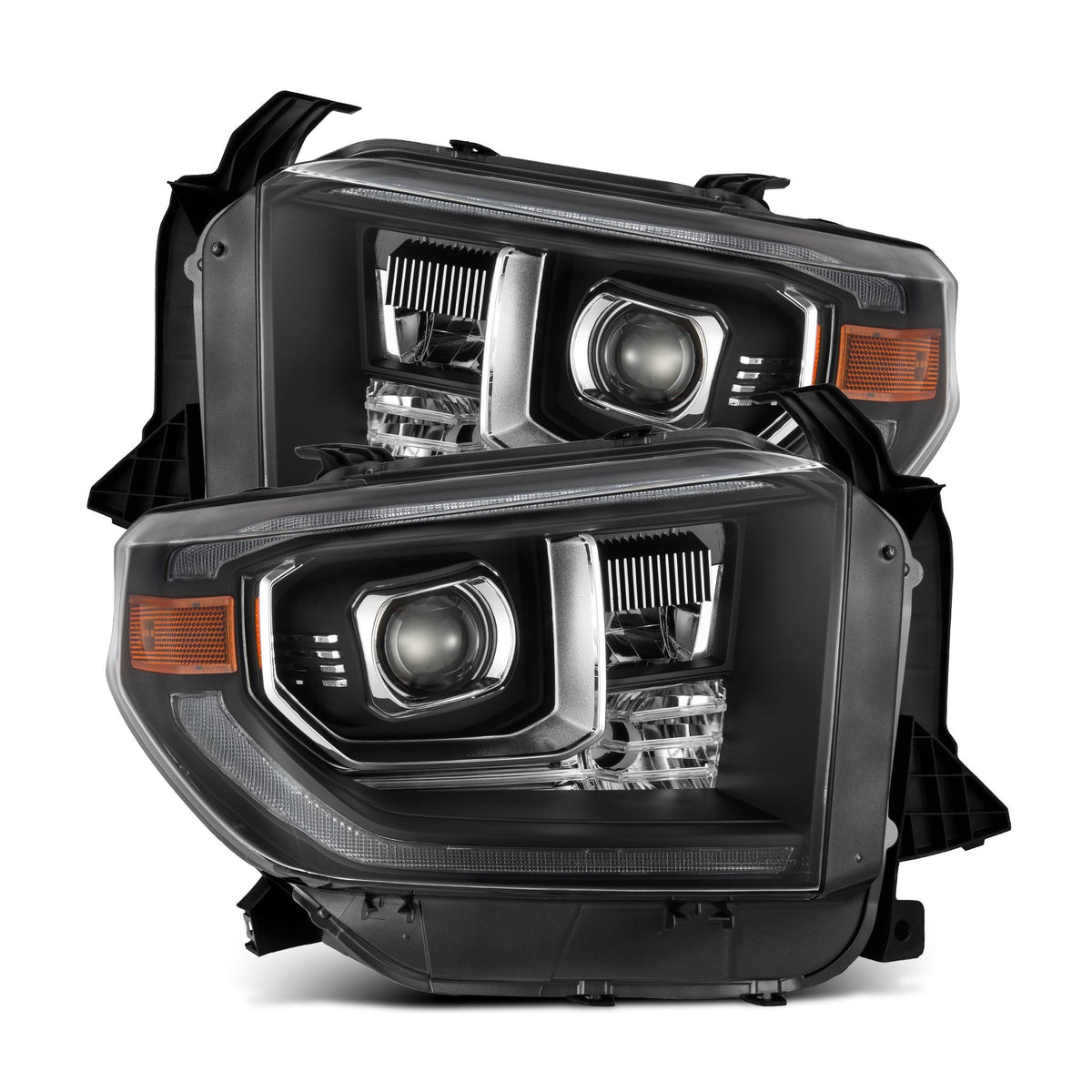 AlphaRex 14-21 Toyota Tundra MK II LUXX-Series LED Projector Headlights Black