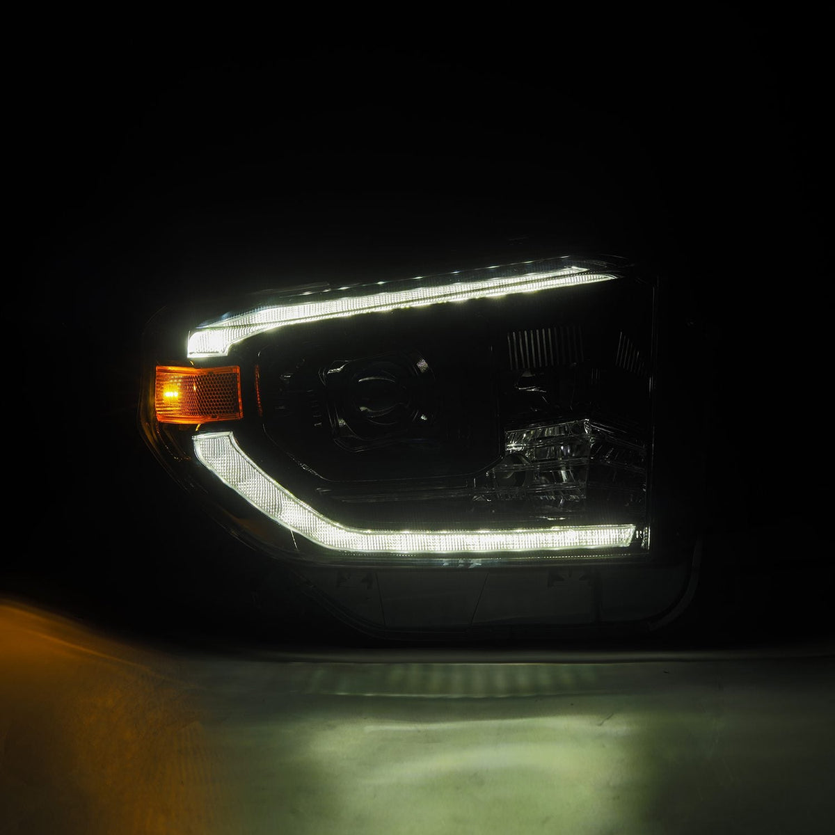 AlphaRex 14-21 Toyota Tundra MK II PRO-Series Halogen Projector Headlights Alpha-Black