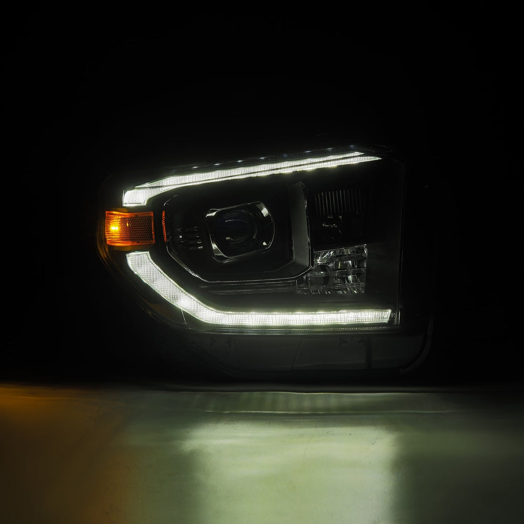 AlphaRex 14-21 Toyota Tundra MK II PRO-Series Halogen Projector Headlights Black