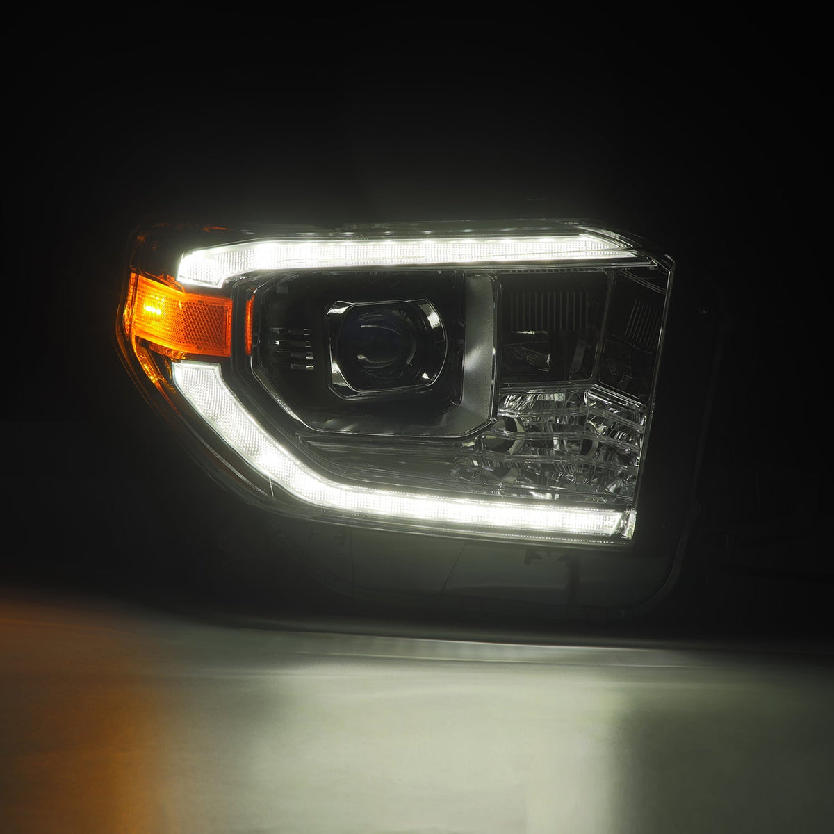 AlphaRex 14-21 Toyota Tundra MK II PRO-Series Halogen Projector Headlights Chrome