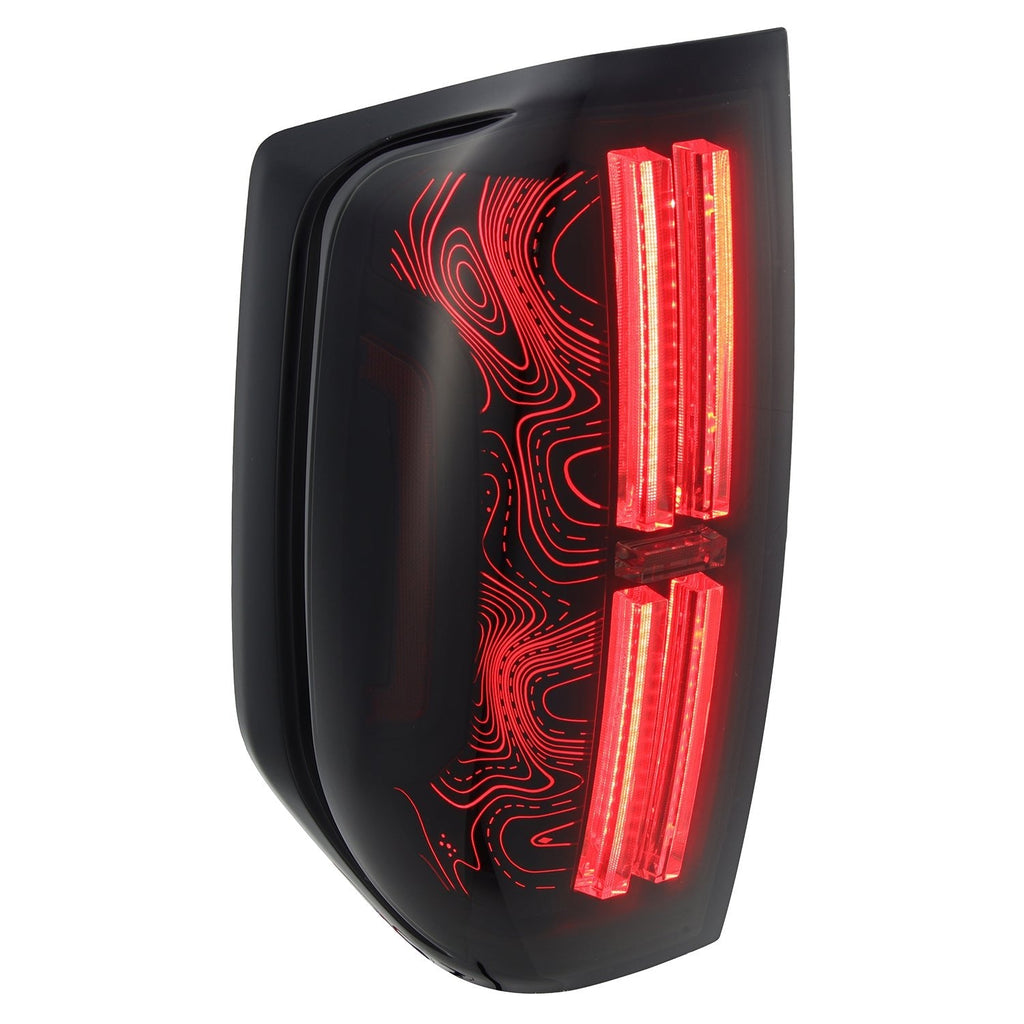 14-21 Toyota Tundra TOPO ETCH NOVA-Series Prismatic LED Tail Lights Black Smoke