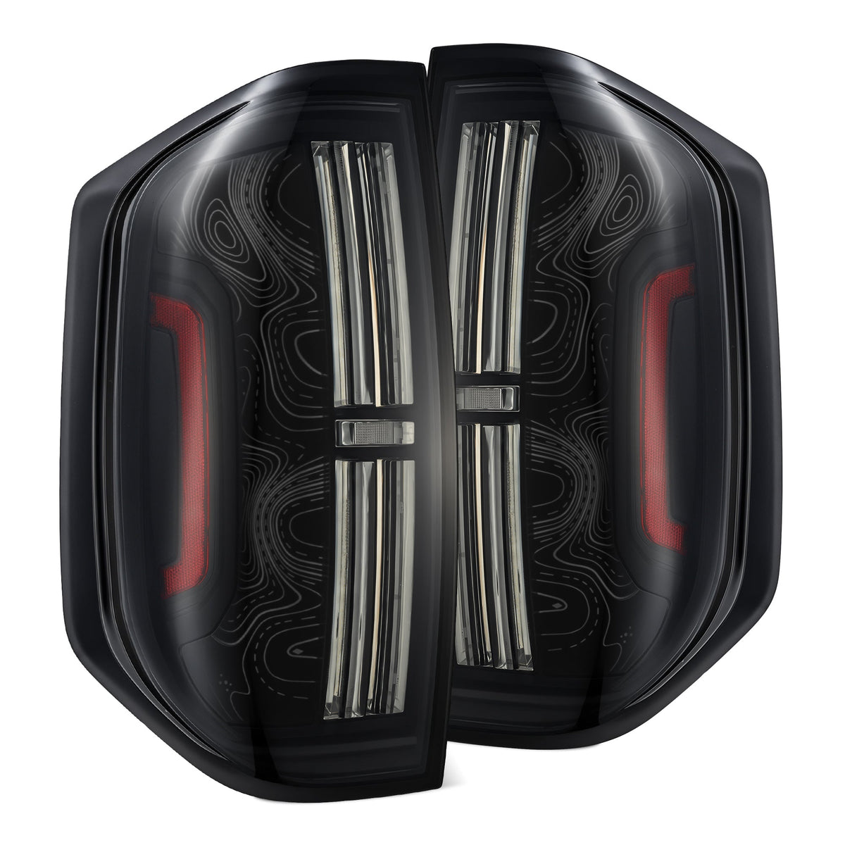 14-21 Toyota Tundra TOPO ETCH NOVA-Series Prismatic LED Tail Lights Black Smoke
