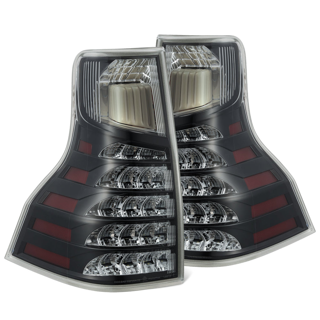 AlphaRex 14-23 Lexus GX 460 PRO-Series LED Tail Lights Black Clear