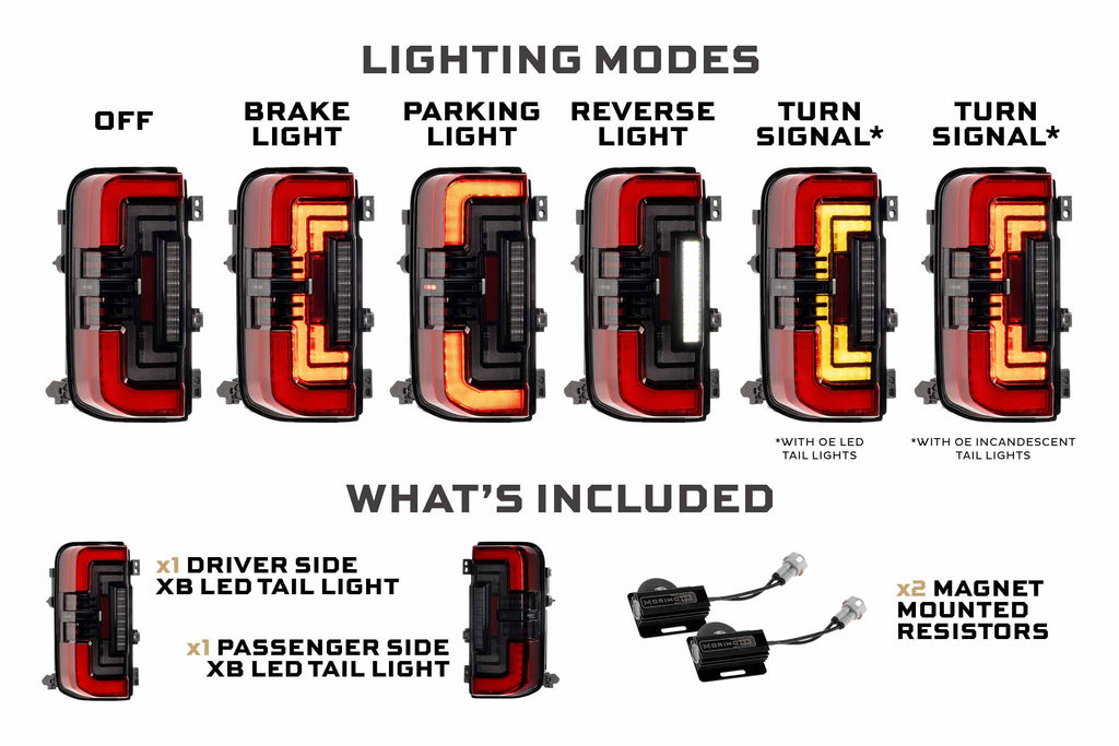 Morimoto 21-26 Ford Bronco XB LED Low Profile Tail Lights (Red)