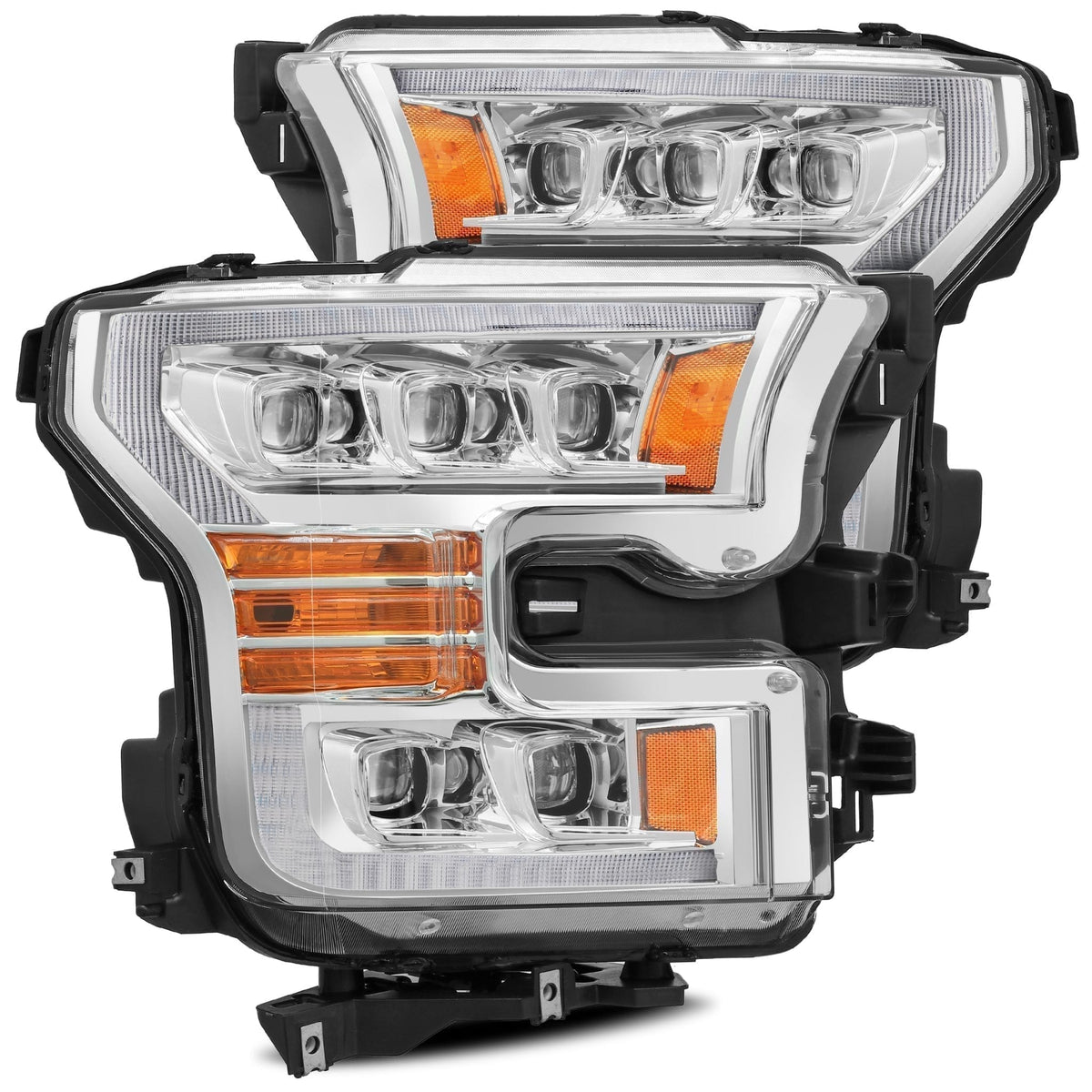 AlphaRex 15-17 Ford F150 / 17-20 F150 Raptor NOVA-Series LED Projector Headlights Chrome