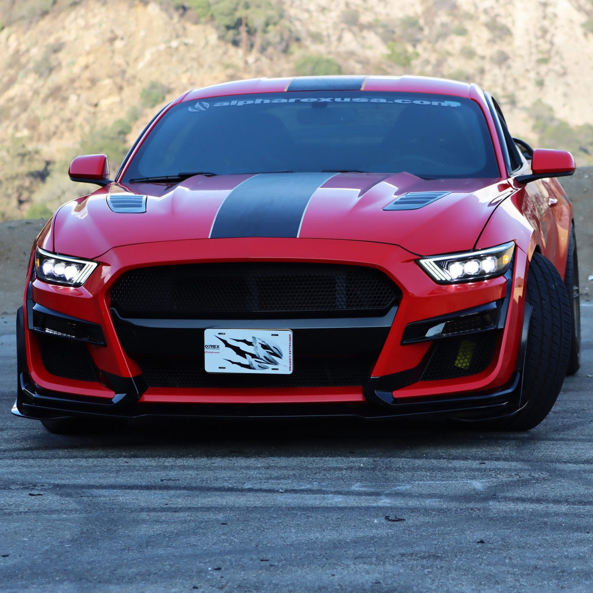 AlphaRex 15-17 Ford Mustang/18-20 Mustang Shelby GT350/GT500 NOVA-Series LED Projector Headlights Alpha-Black