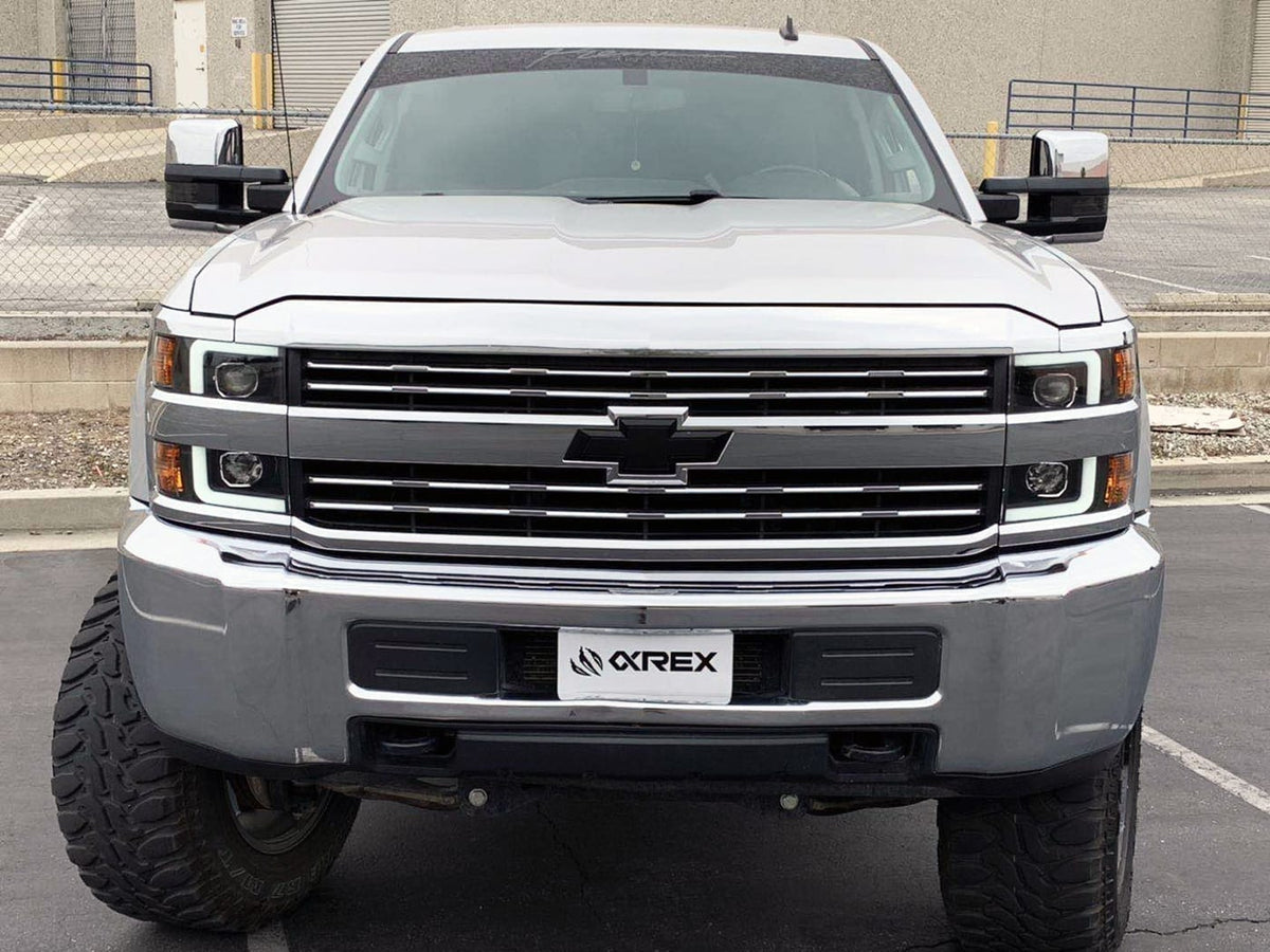 AlphaRex 15-19 Chevrolet Silverado 2500HD/3500HD LUXX-Series LED Projector Headlights Black