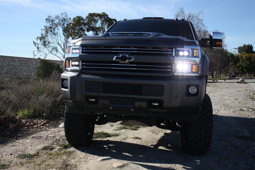 AlphaRex 15-19 Chevrolet Silverado 2500HD/3500HD MK II NOVA-Series LED Projector Headlights Black