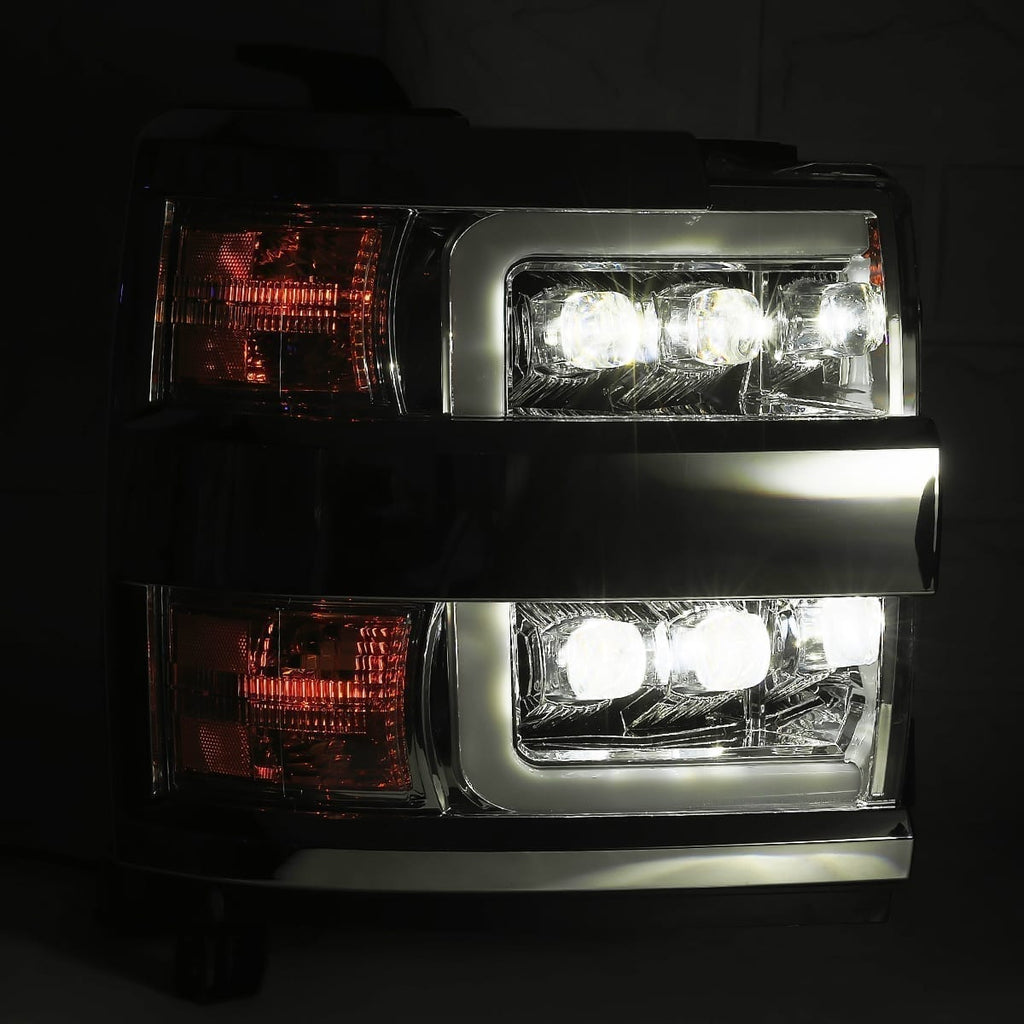 AlphaRex 15-19 Chevrolet Silverado 2500HD/3500HD MK II NOVA-Series LED Projector Headlights Black