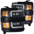 AlphaRex 15-19 Chevrolet Silverado 2500HD/3500HD MKII NOVA-Series LED Projector Headlights Jet Black