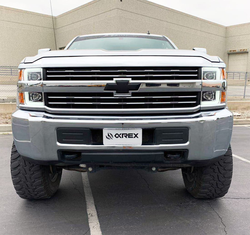 AlphaRex 15-19 Chevrolet Silverado 2500HD/3500HD LUXX-Series LED Projector Headlights Chrome