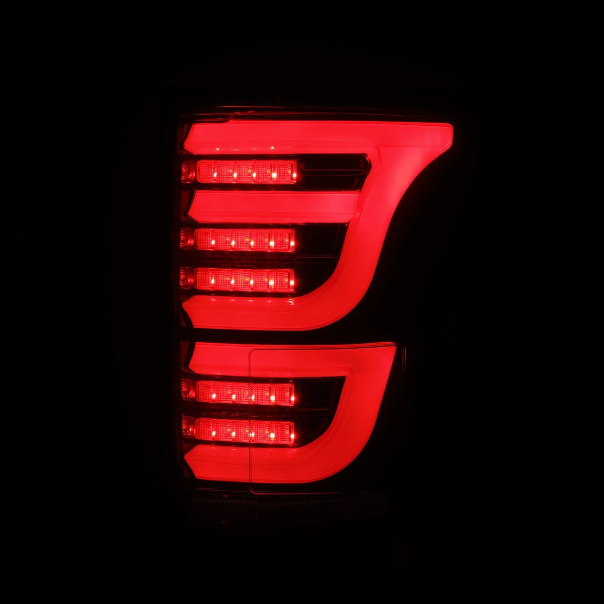AlphaRex 15-20 Ford F150 LUXX-Series LED Tail Lights Black-Red