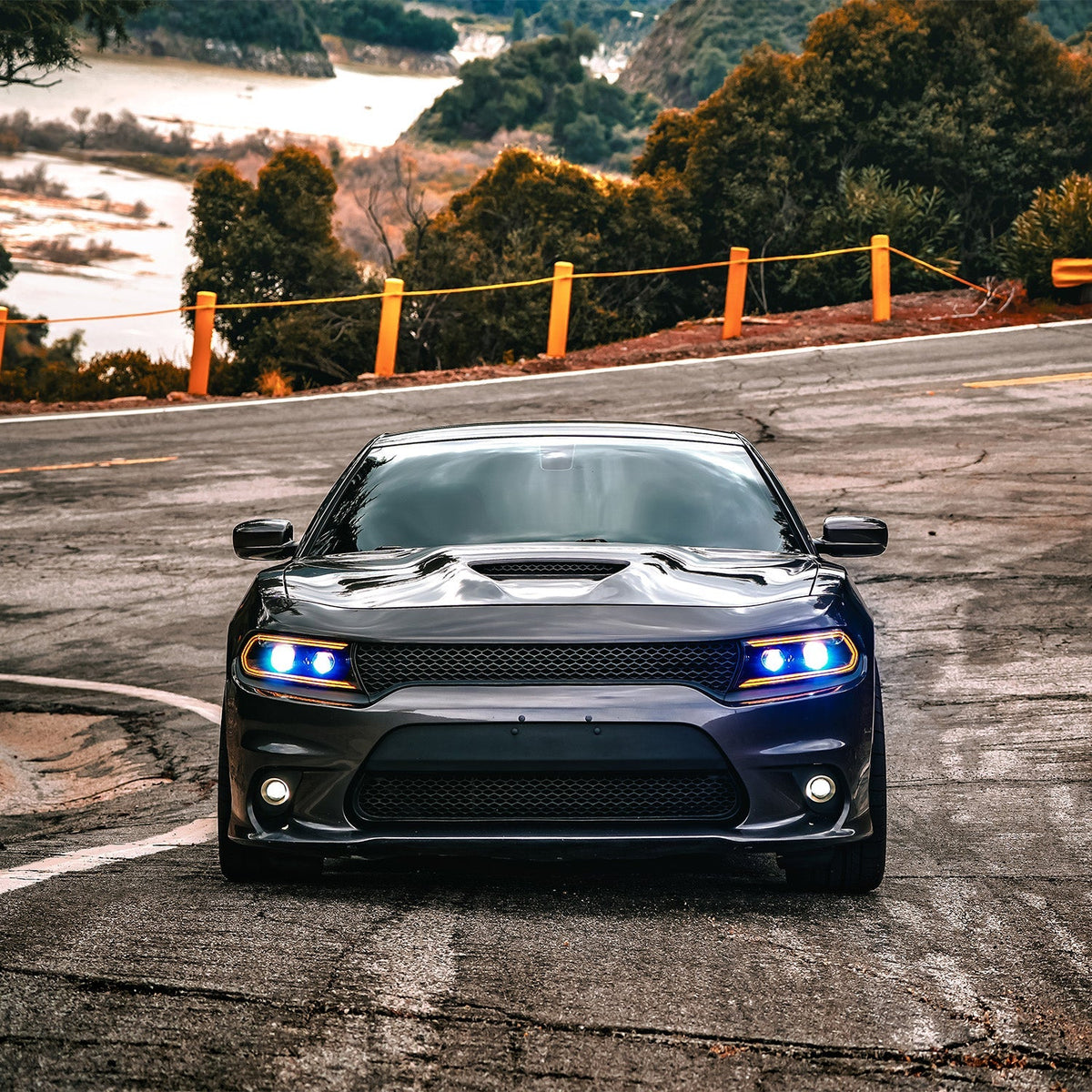 AlphaRex 15-23 Dodge Charger LUXX-Series LED Projector Headlights Alpha-Black