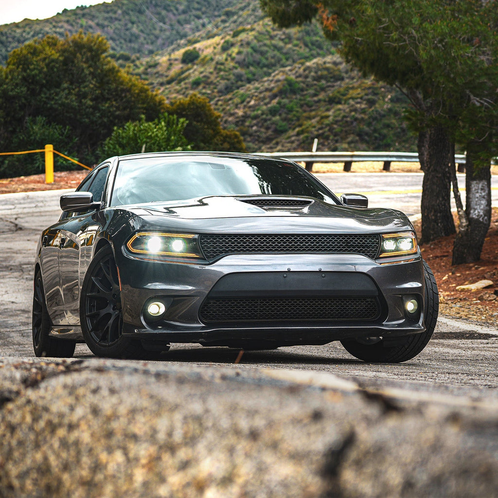 AlphaRex 15-23 Dodge Charger LUXX-Series LED Projector Headlights Black