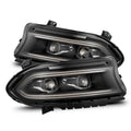 AlphaRex 15-23 Dodge Charger LUXX-Series LED Projector Headlights Black