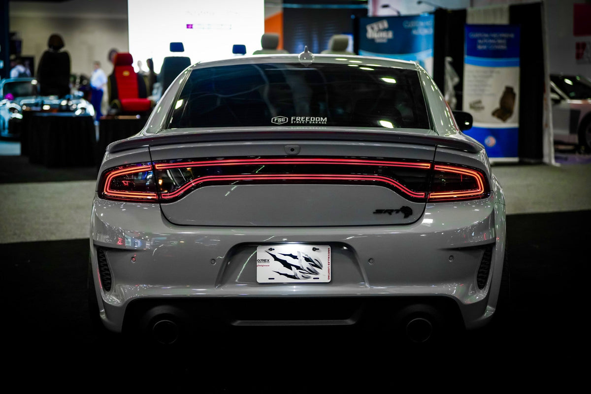 AlphaRex 15-23 Dodge Charger MKII NOVA-Series Prismatic LED Tail Lights Black Smoke