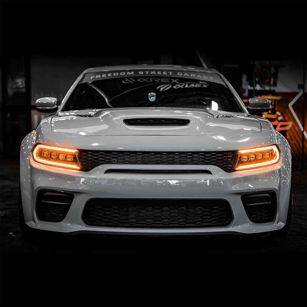 AlphaRex 15-23 Dodge Charger NOVA-Series LED Projector Headlights Black
