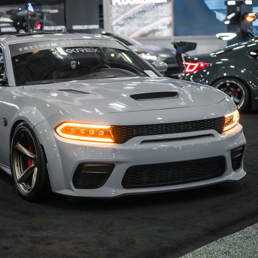 AlphaRex 15-23 Dodge Charger NOVA-Series LED Projector Headlights Black