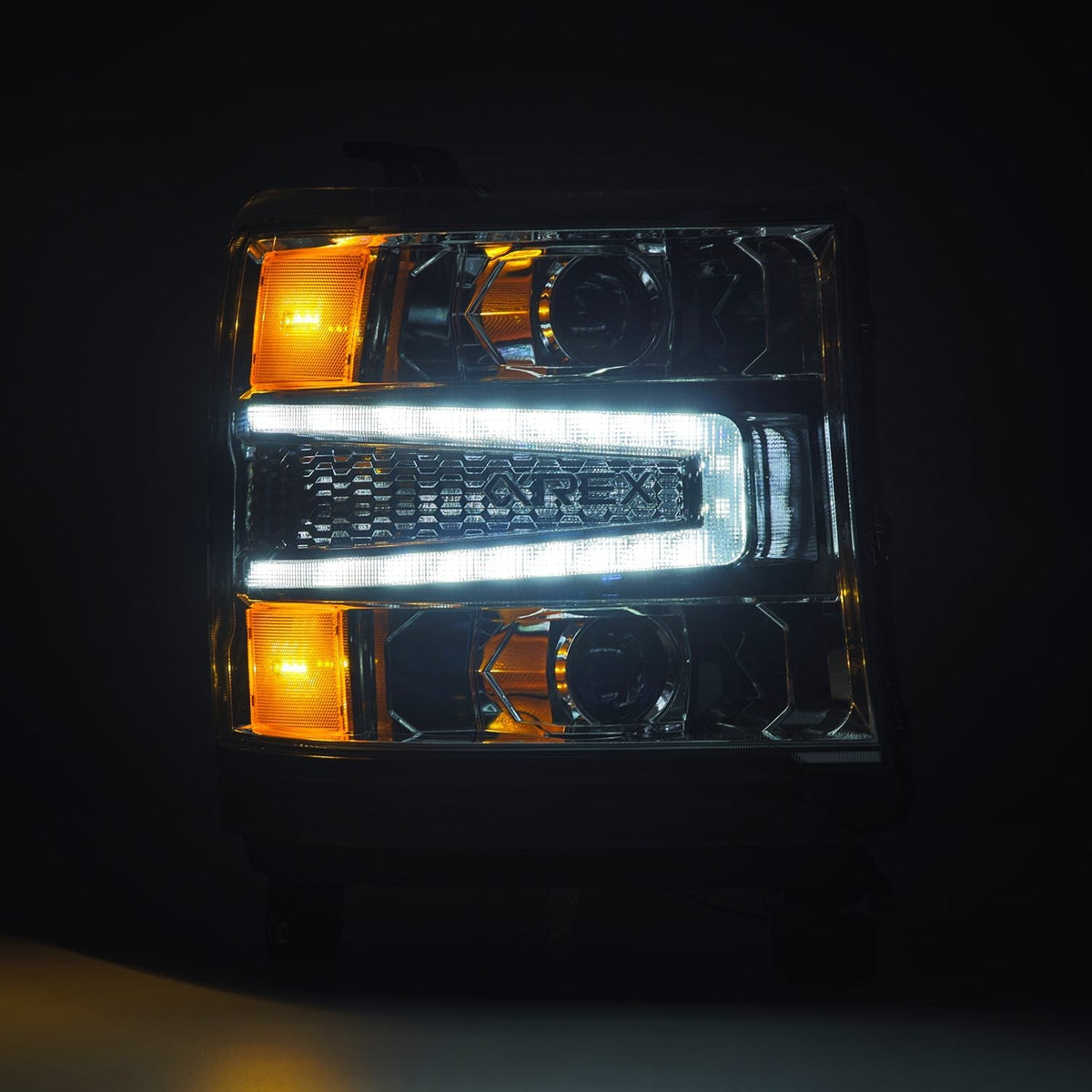 AlphaRex 16-18 Chevrolet Silverado 1500 LUXX-Series LED Projector Headlights Chrome