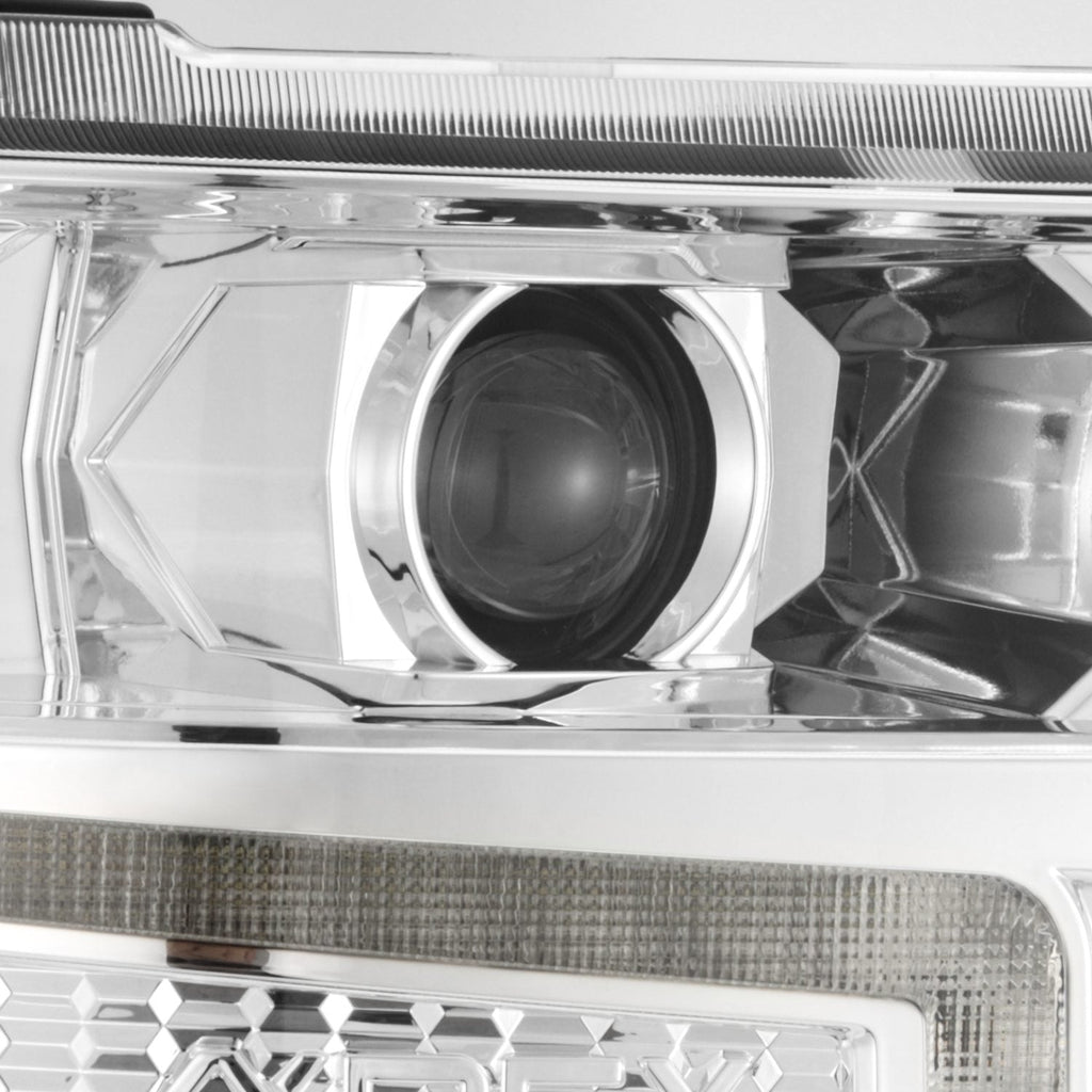 AlphaRex 16-18 Chevrolet Silverado 1500 LUXX-Series LED Projector Headlights Chrome