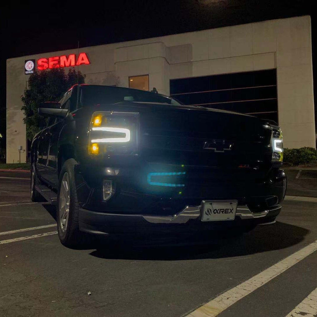 AlphaRex 16-18 Chevrolet Silverado 1500 NOVA-Series LED Projector Headlights Black