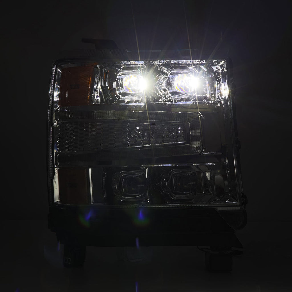AlphaRex 16-18 Chevrolet Silverado 1500 NOVA-Series LED Projector Headlights Chrome