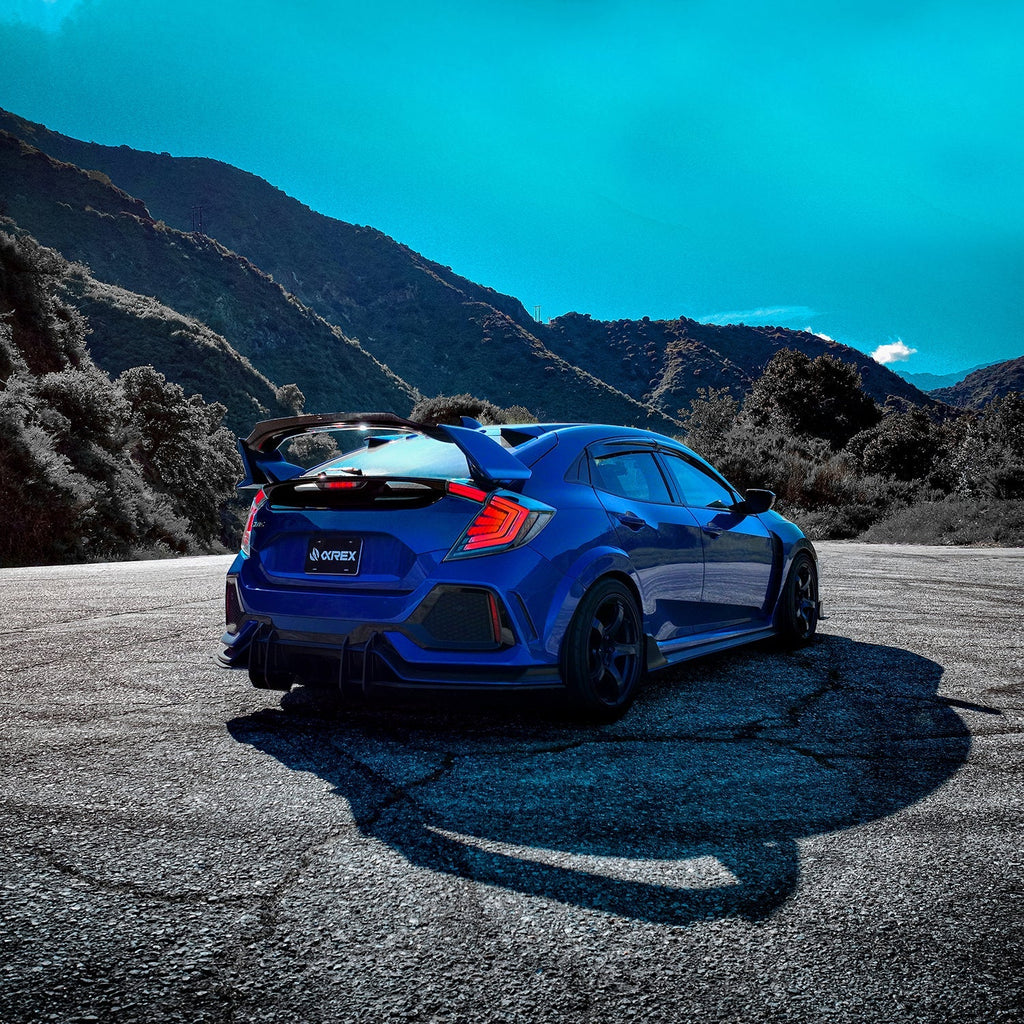 AlphaRex 16-21 Honda Civic Hatchback NOVA-Series Prismatic LED Tail Lights Black Clear