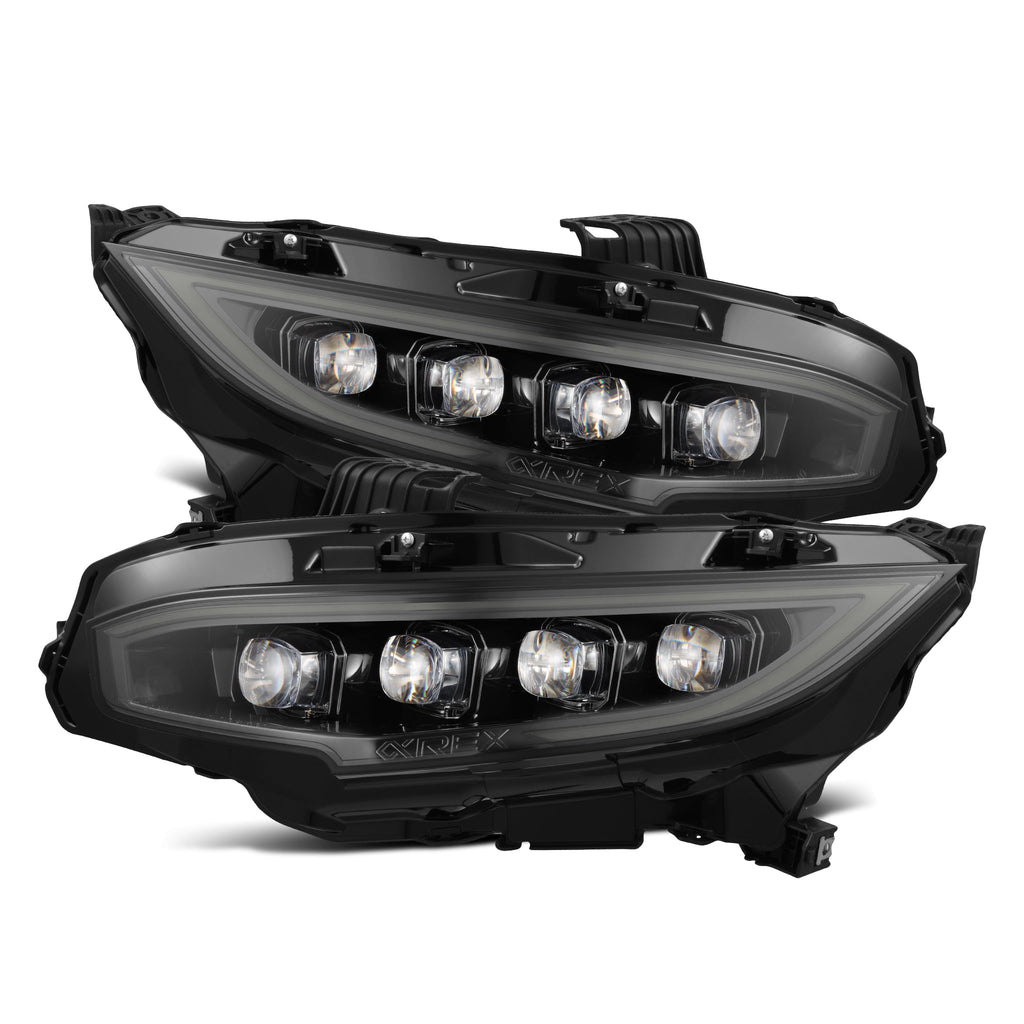AlphaRex 16-21 Honda Civic NOVA-Series LED Projector Headlights Alpha-Black