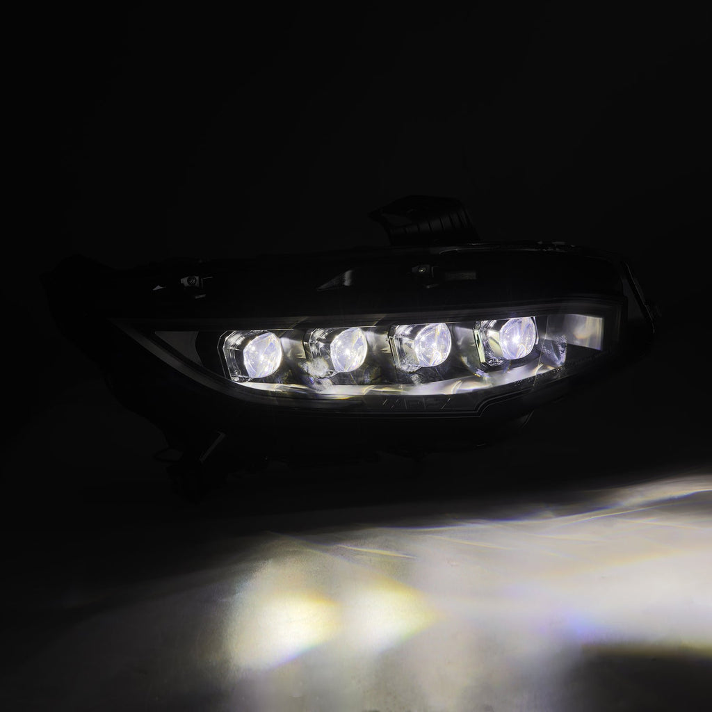 AlphaRex 16-21 Honda Civic NOVA-Series LED Projector Headlights Black