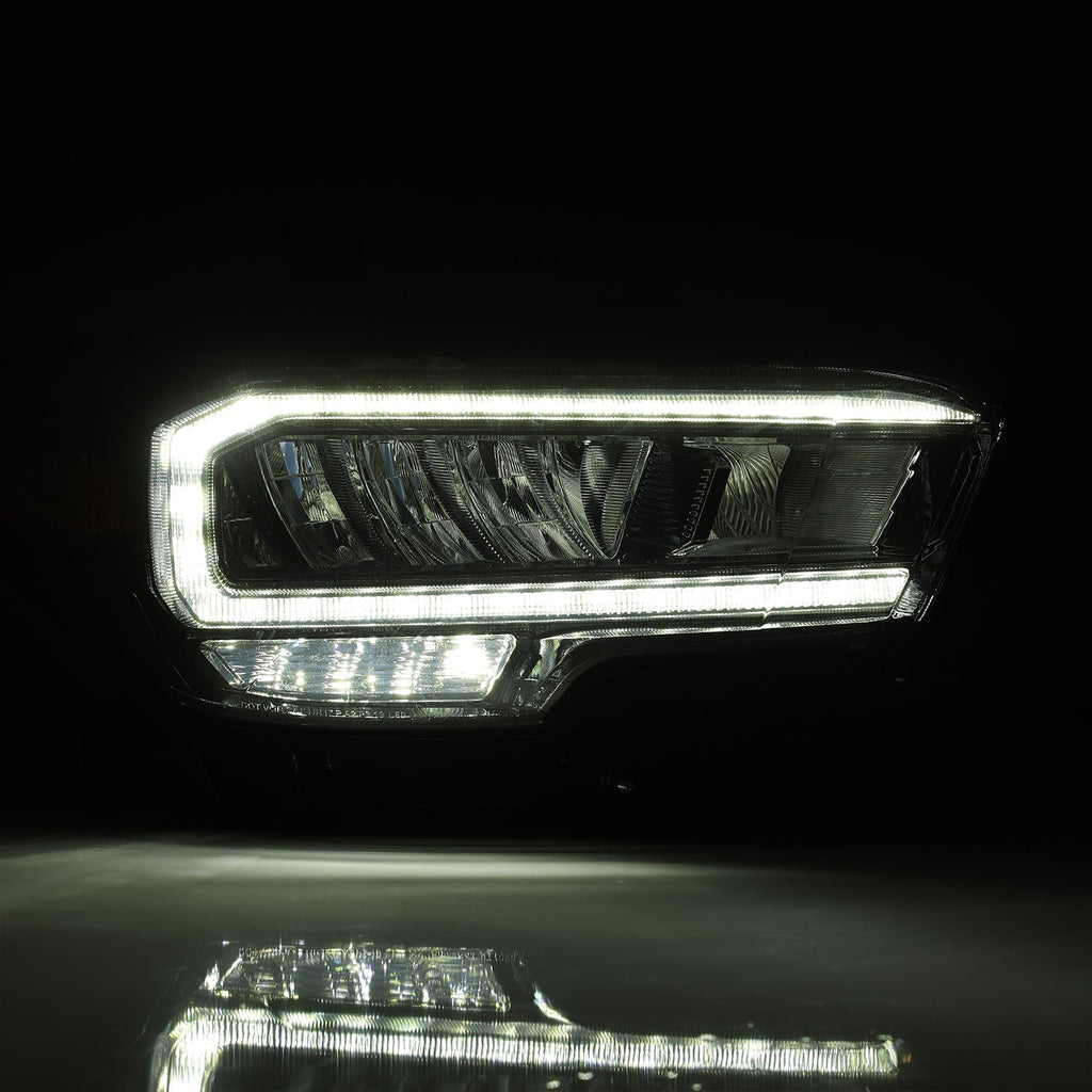 AlphaRex 16-23 Toyota Tacoma LUXX-Series LED Crystal Headlights Alpha-Black