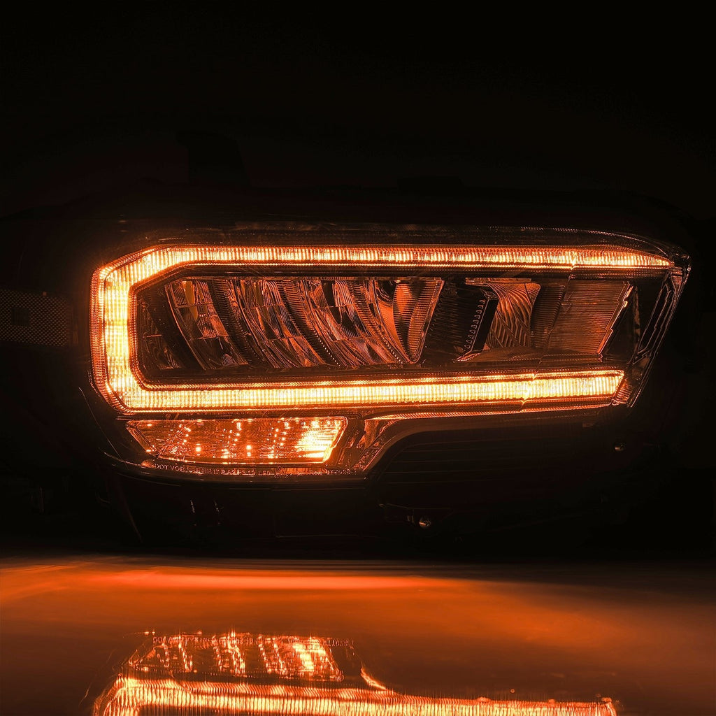 AlphaRex 16-23 Toyota Tacoma LUXX-Series LED Crystal Headlights Alpha-Black