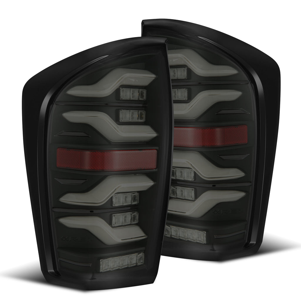 AlphaRex 16-23 Toyota Tacoma LUXX-Series LED Tail Lights Black Smoke