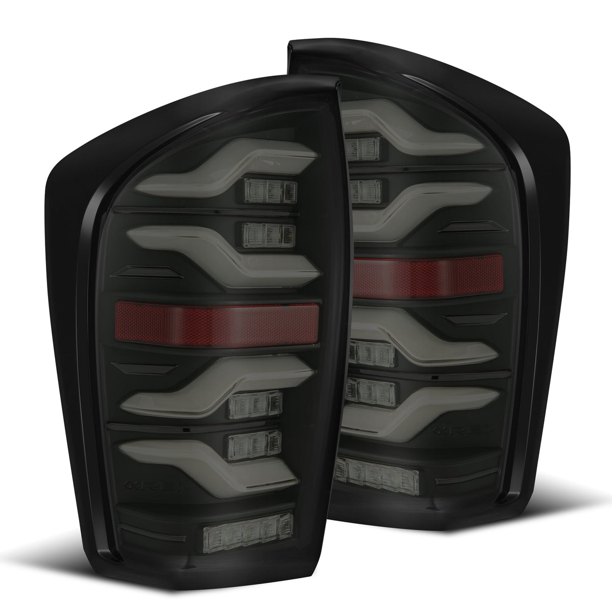 AlphaRex 16-23 Toyota Tacoma LUXX-Series LED Tail Lights Black Smoke